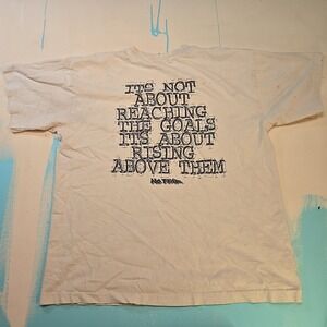 VTG No Fear XL T-Shirt White Quote Dyed 90s Motivational Back USA Made Skate Tee